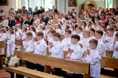 Maj to dla wielu najpiękniejszy miesiąc w roku. W liturgii Kościoła szczególnie wtedy czcimy Maryję oraz radujemy się ze Zmartwychwstania Pańskiego.
W niedzielę 12 maja w naszej Katedrze dzieci z klas III doświadczyły równie wielkiej radości po raz pierwszy w pełni uczestnicząc we Mszy Świętej. To niezwykłe spotkanie z Chrystusem w Komunii Świętej zostało poprzedzone przygotowaniem poprzez katechezy w szkole i spotkania w parafii, a także spowiedzią.
Poprzez niedzielną Eucharystie o godz. 12.00 celebrowaną przez ks. Krzysztofa Gołąbka, proboszcza naszej Katedry, 78 dzieci rozpoczęło wielką przygodę z Jezusem ukrytym w Najświętszym Sakramencie. Towarzyszyli im rodzice, którzy wraz ze swoimi dziećmi przygotowywali się do tego wydarzenia, a także najbliższa rodzina. Posługę w liturgii Mszy Świętej pełniły dzieci pierwszokomunijne oraz ich rodzice.
Wielka radość serc dzieci komunijnych promieniowała na wszystkich uczestników Mszy Świętej i przypominała zebranym na liturgii, że spotkanie z Jezusem Eucharystycznym to przywilej i wielkie szczęście. Czas tej wielkiej radości został przedłużony przez „Biały Tydzień”, w którym dzieci uczestniczyły w wieczornej Eucharystii, przyjmując Jezusa do swoich serc. 
Wszystkim dzieciom, które w tym roku przeżywały swoją Pierwszą Komunię Świętą, życzymy, aby nie gasł w nich zapał do poznawania Jezusa i Jego nauki, a radość, jaka towarzyszyła tym dniom, była nieodłączną towarzyszką ich spotkań z Jezusem w Eucharystii. A s. Julicie i ks. Julianowi dziękujemy za serce włożone w przygotowanie dzieci do tego wielkiego wydarzenia.
 
fot. Fotografia-64 Wacław Patro