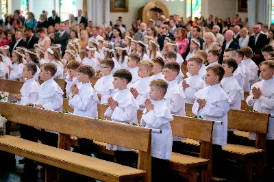 Maj to dla wielu najpiękniejszy miesiąc w roku. W liturgii Kościoła szczególnie wtedy czcimy Maryję oraz radujemy się ze Zmartwychwstania Pańskiego.
W niedzielę 12 maja w naszej Katedrze dzieci z klas III doświadczyły równie wielkiej radości po raz pierwszy w pełni uczestnicząc we Mszy Świętej. To niezwykłe spotkanie z Chrystusem w Komunii Świętej zostało poprzedzone przygotowaniem poprzez katechezy w szkole i spotkania w parafii, a także spowiedzią.
Poprzez niedzielną Eucharystie o godz. 12.00 celebrowaną przez ks. Krzysztofa Gołąbka, proboszcza naszej Katedry, 78 dzieci rozpoczęło wielką przygodę z Jezusem ukrytym w Najświętszym Sakramencie. Towarzyszyli im rodzice, którzy wraz ze swoimi dziećmi przygotowywali się do tego wydarzenia, a także najbliższa rodzina. Posługę w liturgii Mszy Świętej pełniły dzieci pierwszokomunijne oraz ich rodzice.
Wielka radość serc dzieci komunijnych promieniowała na wszystkich uczestników Mszy Świętej i przypominała zebranym na liturgii, że spotkanie z Jezusem Eucharystycznym to przywilej i wielkie szczęście. Czas tej wielkiej radości został przedłużony przez „Biały Tydzień”, w którym dzieci uczestniczyły w wieczornej Eucharystii, przyjmując Jezusa do swoich serc. 
Wszystkim dzieciom, które w tym roku przeżywały swoją Pierwszą Komunię Świętą, życzymy, aby nie gasł w nich zapał do poznawania Jezusa i Jego nauki, a radość, jaka towarzyszyła tym dniom, była nieodłączną towarzyszką ich spotkań z Jezusem w Eucharystii. A s. Julicie i ks. Julianowi dziękujemy za serce włożone w przygotowanie dzieci do tego wielkiego wydarzenia.
 
fot. Fotografia-64 Wacław Patro