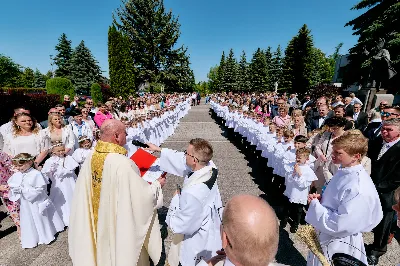 Maj to dla wielu najpiękniejszy miesiąc w roku. W liturgii Kościoła szczególnie wtedy czcimy Maryję oraz radujemy się ze Zmartwychwstania Pańskiego.
W niedzielę 12 maja w naszej Katedrze dzieci z klas III doświadczyły równie wielkiej radości po raz pierwszy w pełni uczestnicząc we Mszy Świętej. To niezwykłe spotkanie z Chrystusem w Komunii Świętej zostało poprzedzone przygotowaniem poprzez katechezy w szkole i spotkania w parafii, a także spowiedzią.
Poprzez niedzielną Eucharystie o godz. 12.00 celebrowaną przez ks. Krzysztofa Gołąbka, proboszcza naszej Katedry, 78 dzieci rozpoczęło wielką przygodę z Jezusem ukrytym w Najświętszym Sakramencie. Towarzyszyli im rodzice, którzy wraz ze swoimi dziećmi przygotowywali się do tego wydarzenia, a także najbliższa rodzina. Posługę w liturgii Mszy Świętej pełniły dzieci pierwszokomunijne oraz ich rodzice.
Wielka radość serc dzieci komunijnych promieniowała na wszystkich uczestników Mszy Świętej i przypominała zebranym na liturgii, że spotkanie z Jezusem Eucharystycznym to przywilej i wielkie szczęście. Czas tej wielkiej radości został przedłużony przez „Biały Tydzień”, w którym dzieci uczestniczyły w wieczornej Eucharystii, przyjmując Jezusa do swoich serc. 
Wszystkim dzieciom, które w tym roku przeżywały swoją Pierwszą Komunię Świętą, życzymy, aby nie gasł w nich zapał do poznawania Jezusa i Jego nauki, a radość, jaka towarzyszyła tym dniom, była nieodłączną towarzyszką ich spotkań z Jezusem w Eucharystii. A s. Julicie i ks. Julianowi dziękujemy za serce włożone w przygotowanie dzieci do tego wielkiego wydarzenia.
 
fot. Fotografia-64 Wacław Patro